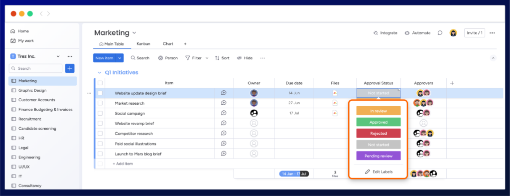 Approval status columns by AppFox, Approvals for monday.com